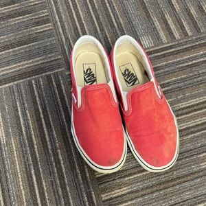 Red slip on vans